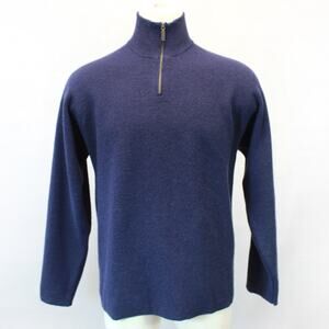 Timberland Heavy Warm 100% wool blue 1/4 zip sweater vintage Y2K XL